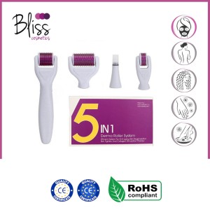 Dermaroller - rolă dermatologică 5 în 1 cu ace din otel inoxidabil